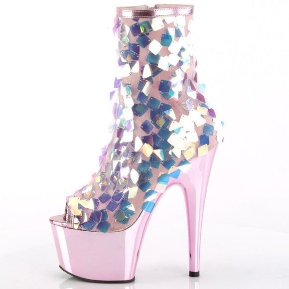 Sequins Platform High Heel Ankle Boots